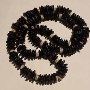 Vintage coconut 🥥 beaded Black and Brown Necklace